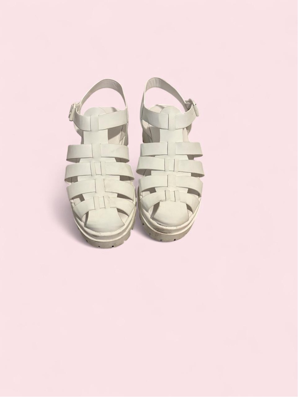 American Eagle Fisherman Woven Platform Sandals - White